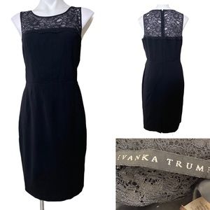 Ivanka Trump L/10-12 black lace trim dress